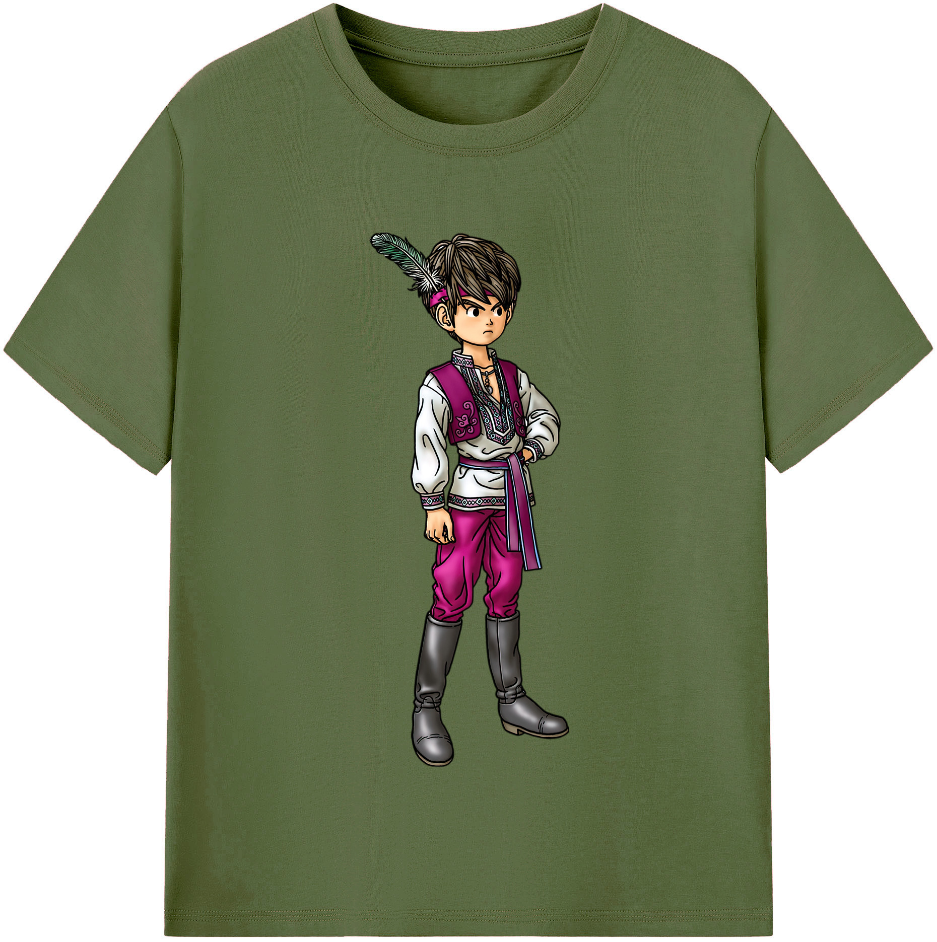 （画像用） ドラゴンクエスト Doragon Kuesuto Dragon Quest 綿100％半袖Tシャツ（フロントプリント）